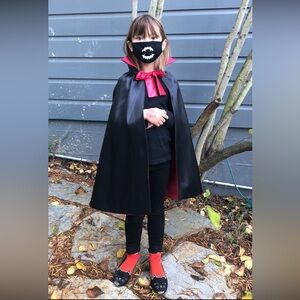 Red and Black Hooded Cape for Vampire or Witch Costume.